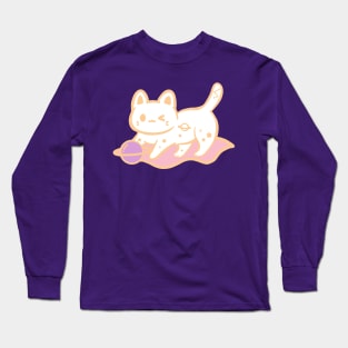 Galaxy cat White ver Long Sleeve T-Shirt